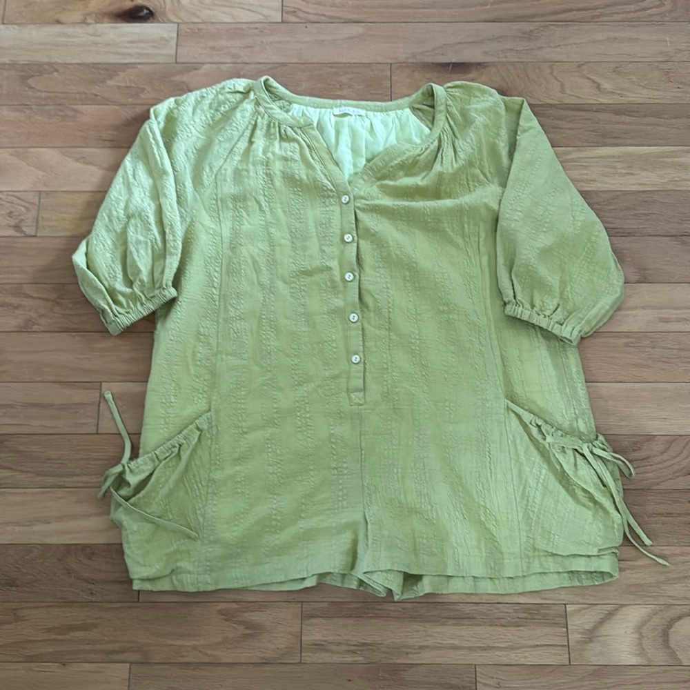 ILLA ILLA Light Green Button-Down Dress